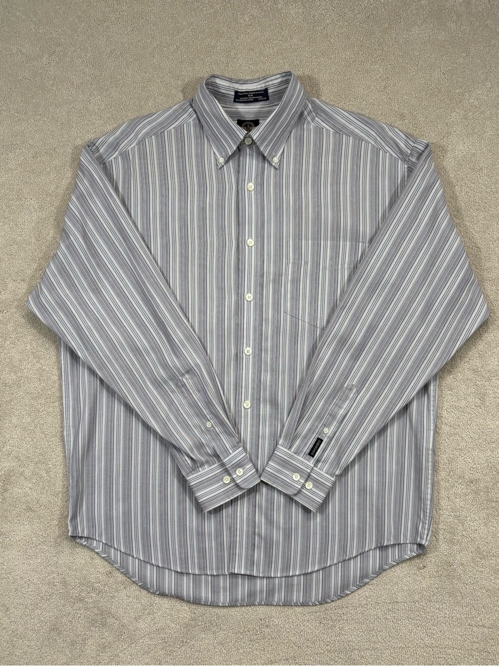 Vintage 90s Mens Dockers Vertical Striped 100% Cotton Button Down Shirt Size M